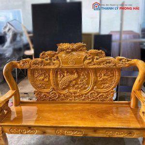 Bộ Salon Gỗ Tự Nhiên Lưng Tấm Mới 99% (Nhiều Màu)