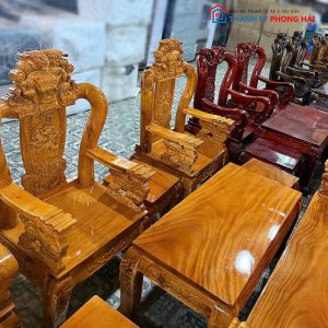 Bộ Salon Gỗ Tự Nhiên Lưng Tấm Mới 99% (Nhiều Màu)