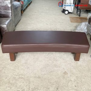 Bộ Sofa 1m4 Quán Cafe Bọc Da Kèm Đôn Gỗ Cũ
