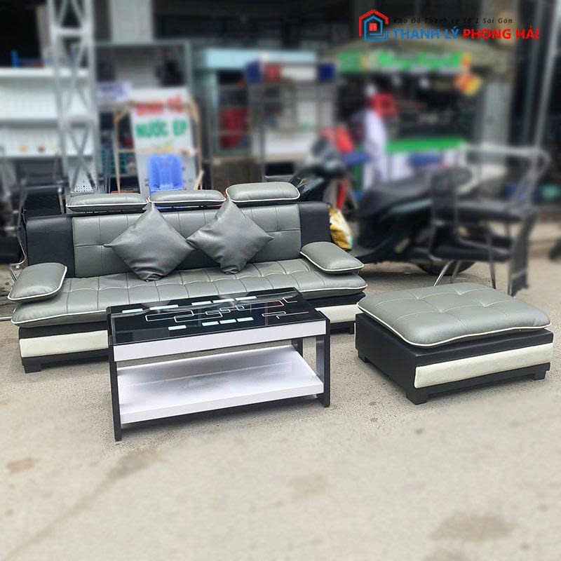 bo-sofa-2m2-kem-ban-2-tang-2 Bộ Sofa 2m2 Kèm Bàn 2 Tầng Và Đôn Vuông Cũ