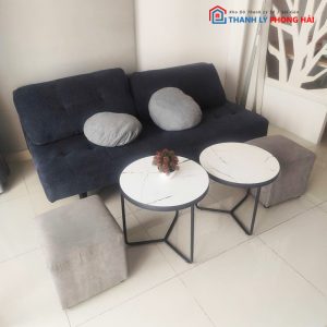 Bộ Sofa Bed Bọc Vải Kèm Bàn Sofa Đôi Cũ