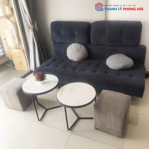 Bộ Sofa Bed Bọc Vải Kèm Bàn Sofa Đôi Cũ