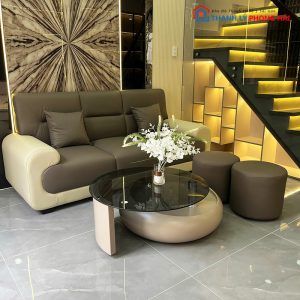 Bộ Sofa Bọc Da 3 Chỗ Mới 99%