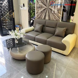 Bộ Sofa Bọc Da 3 Chỗ Mới 99%