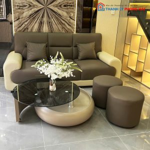 Bộ Sofa Bọc Da 3 Chỗ Mới 99%