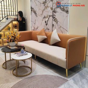 Bộ Sofa Da Kèm Bàn Đôi Mới 99%