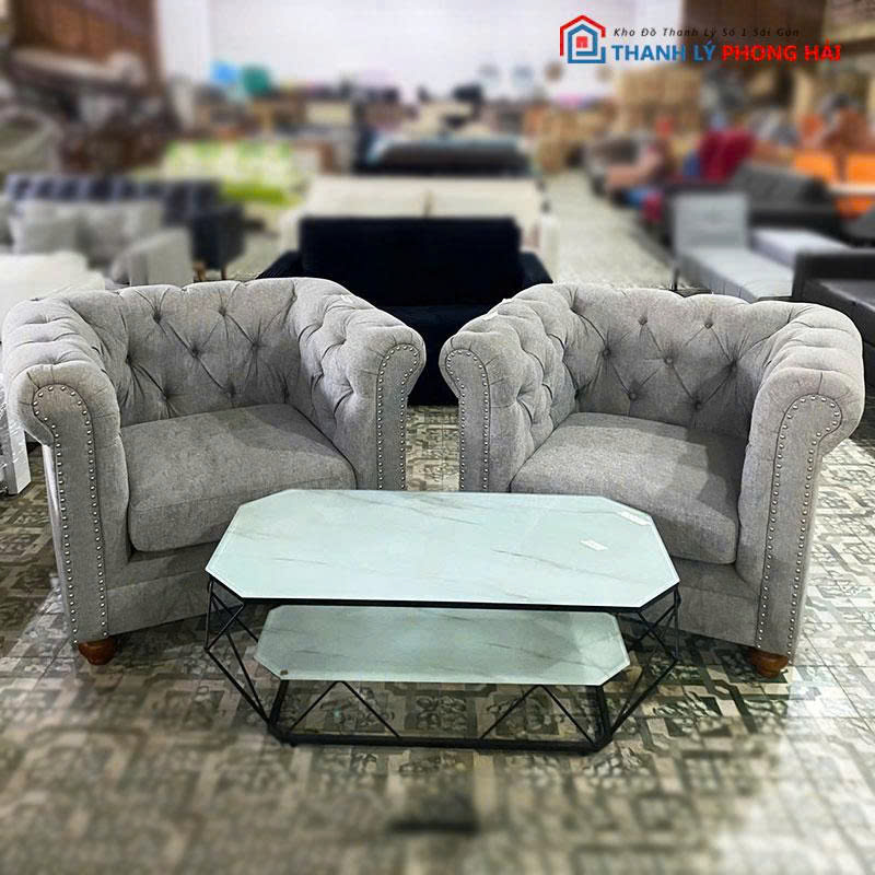 bo-sofa-dinh-nut-chesterfield-4 Bộ Sofa Đính Nút Chesterfield Kèm Bàn 2 Tầng Mới 99%