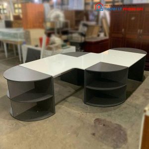 Cụm Bàn Làm Việc 4 Người 3m5 Gỗ MDF Cũ