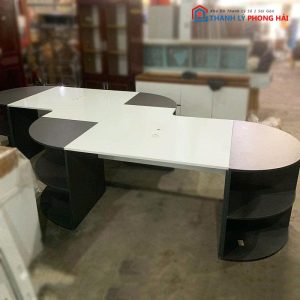 Cụm Bàn Làm Việc 4 Người 3m5 Gỗ MDF Cũ