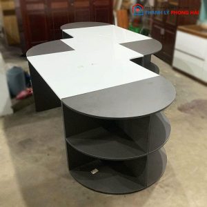 Cụm Bàn Làm Việc 4 Người 3m5 Gỗ MDF Cũ