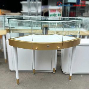 Cụm Tủ Trưng Bày Trang Sức Bo Cong Mặt Kính Cũ