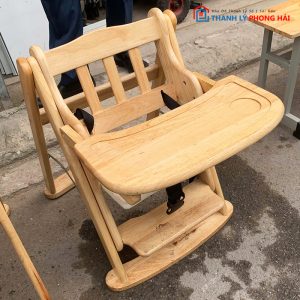 Ghế Ăn Cho Bé Bằng Gỗ Có Đai An Toàn Cũ