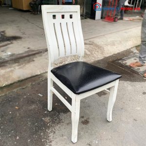 Ghế Ăn Khung Gỗ Mặt Đệm Da Màu Đen Cũ