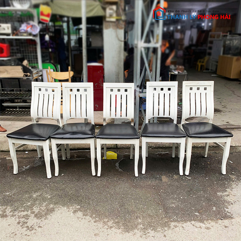ghe-an-khung-go-mat-dem-da-3 Ghế Ăn Khung Gỗ Mặt Đệm Da Màu Đen Cũ