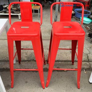 Ghế Bar Tolix Có Tựa Chân Cao Cũ