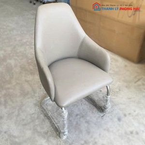 Ghế Chân Quỳ Cũ Bọc Da Xám