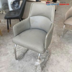 Ghế Chân Quỳ Cũ Bọc Da Xám