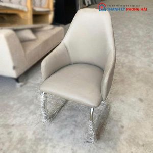 Ghế Chân Quỳ Cũ Bọc Da Xám
