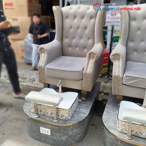 Ghế Nail Bọc Da Kèm Bồn Rửa Chân Cũ
