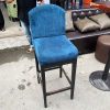 Ghế Quầy Bar Chân Gỗ Đệm Nhung Xanh Cũ