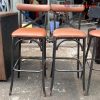 Ghế Quầy Bar Chân Sắt Lưng Chéo Cũ