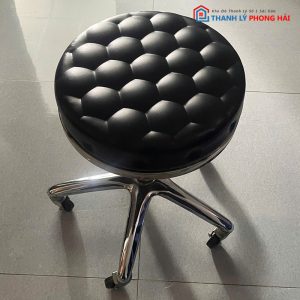 Ghế Xoay Spa Bọc Da Đen Cũ