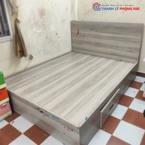 Giường Gỗ Công Nghiệp 1m6 Kèm 2 Hộc Kéo Cũ