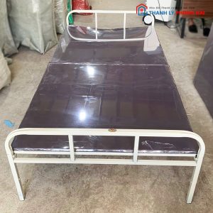 Giường Sắt Gấp Gọn 1m Kèm Nệm Cũ