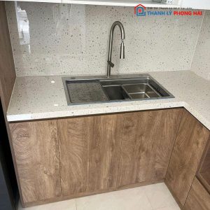 Hệ Tủ Bếp Góc L Gỗ MDF Mới 99%