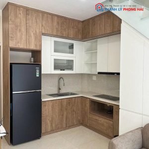 Hệ Tủ Bếp Góc L Gỗ MDF Mới 99%