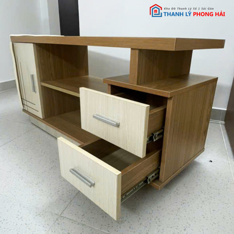 ke-tivi-go-mdf-nhieu-ngan-hoc-cu-2 Kệ Tivi Gỗ MDF Nhiều Ngăn Hộc Cũ