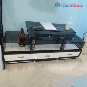 Kệ Tivi Mặt Kính Kèm Hộc Kéo Cũ
