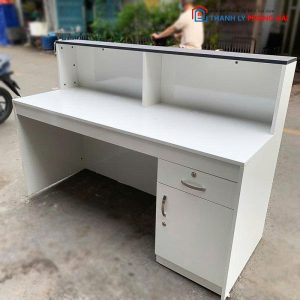 Quầy Lễ Tân Full Trắng Kèm Tủ Hồ Sơ 1m6 Cũ