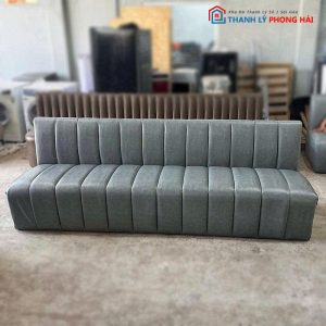 Sofa Băng 2m4 Cũ Bọc Da Màu Rêu Cho Quán Karaoke