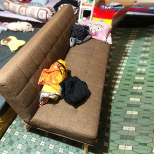 Sofa Bed Bọc Vải Màu Nâu Cũ