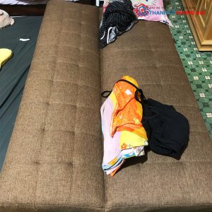 Sofa Bed Bọc Vải Màu Nâu Cũ