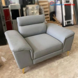 Sofa Đơn Bọc Da Màu Xám Cũ