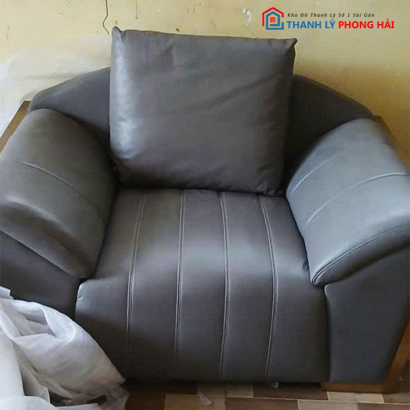 sofa-don-cu-boc-da-mau-xam-hang-dep Sofa Đơn Cũ Bọc Da Màu Xám Hàng Đẹp