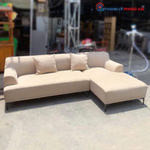 Sofa Góc Chữ L Bọc Vải Kèm Gối Tựa Cũ