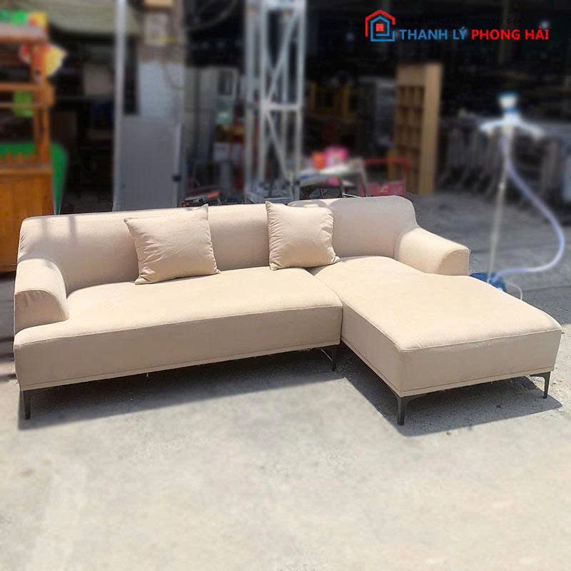 sofa-goc-chu-l-boc-vai-kem-goi-tua-cu-2 Sofa Góc Chữ L Bọc Vải Kèm Gối Tựa Cũ