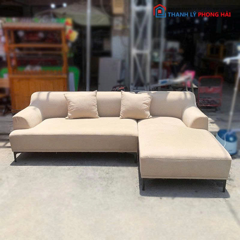 sofa-goc-chu-l-boc-vai-kem-goi-tua-cu-3 Sofa Góc Chữ L Bọc Vải Kèm Gối Tựa Cũ