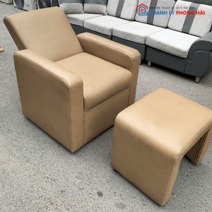 Sofa Thư Giãn Bọc Da Kèm Đôn Gác Chân Cũ