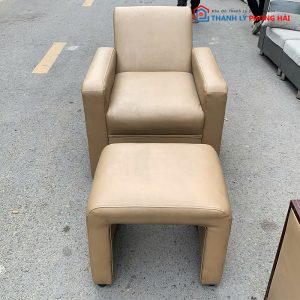 Sofa Thư Giãn Bọc Da Kèm Đôn Gác Chân Cũ
