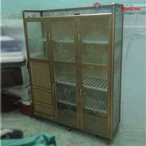 Tủ Chén Bát Khung Alu Cánh Kính Cũ