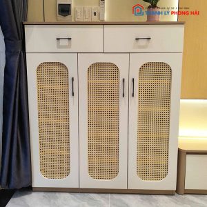 Tủ Giày Dép Kiểu Đan Mây 3 Cánh Mới 99%