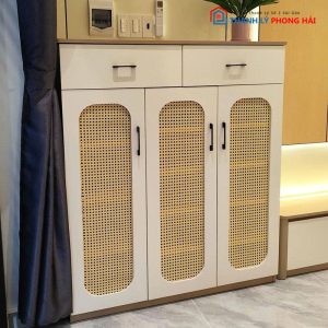 Tủ Giày Dép Kiểu Đan Mây 3 Cánh Mới 99%