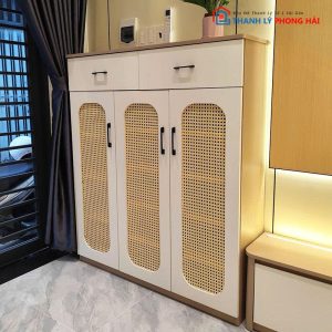 Tủ Giày Dép Kiểu Đan Mây 3 Cánh Mới 99%