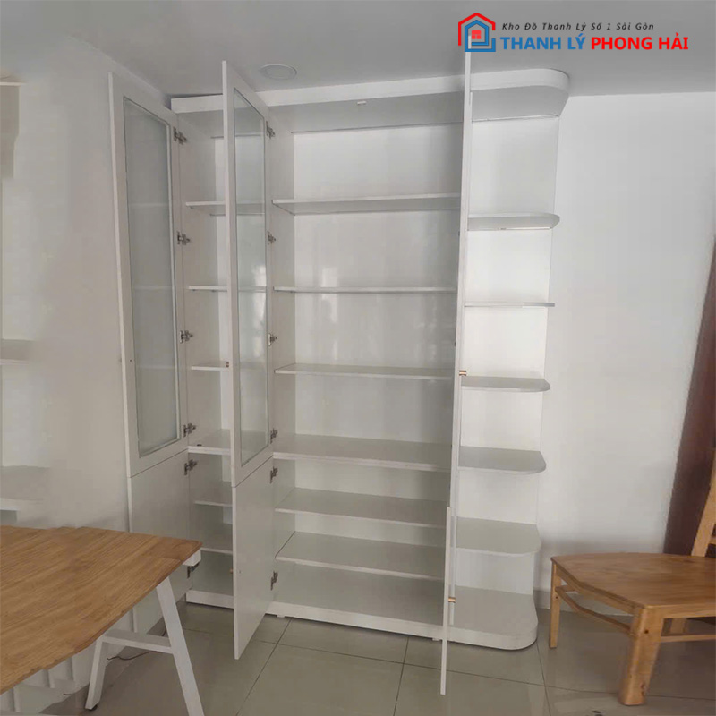 tu-ho-so-canh-kinh-kem-ke-trung-bay-cu-2 Tủ Hồ Sơ Cánh Kính Kèm Kệ Trưng Bày Cũ