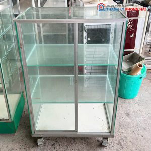 Tủ Kính Trưng Bày Cửa Lùa Khung Alu Cũ