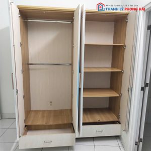 Tủ Quần Áo 1m6 Gỗ MDF 4 Cánh Cũ
